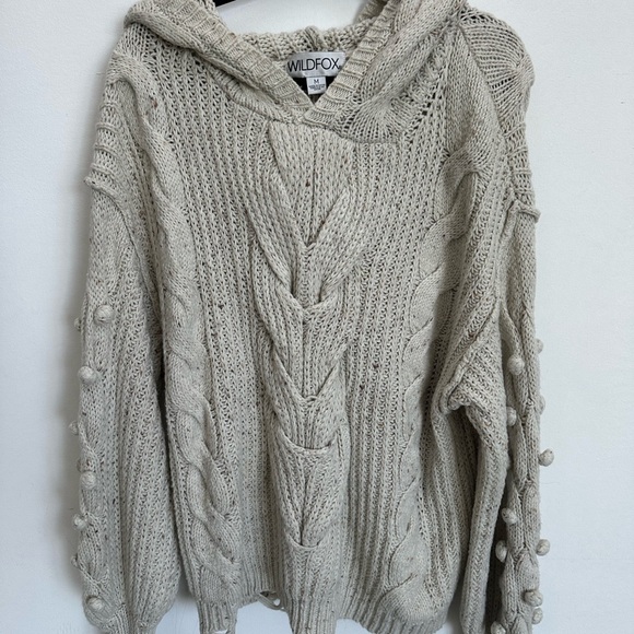 Wildfox Oversized Knit Sweater in Cream - Picture 3 of 6